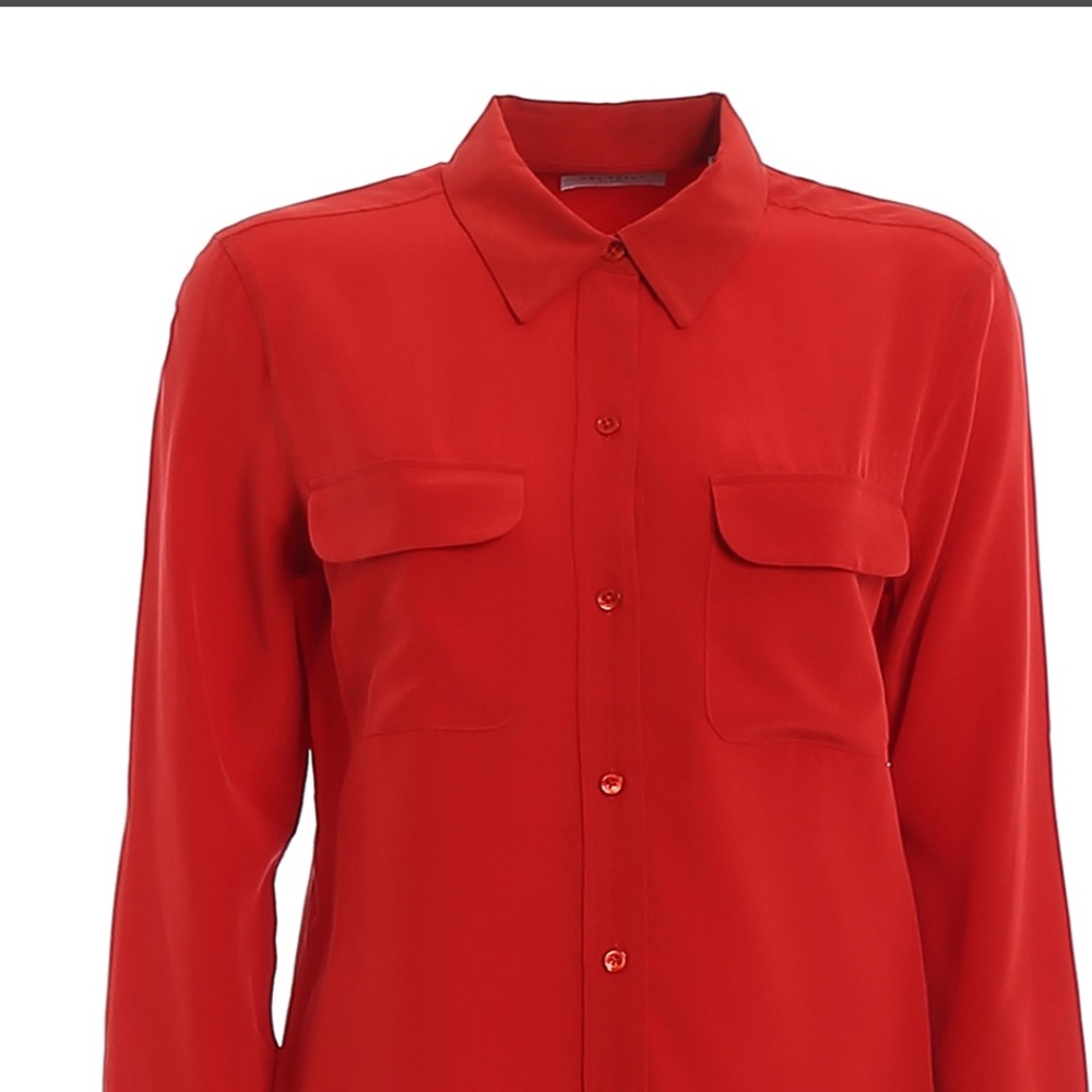 Equipment Femme Signature Silk Blouse - Red (S)